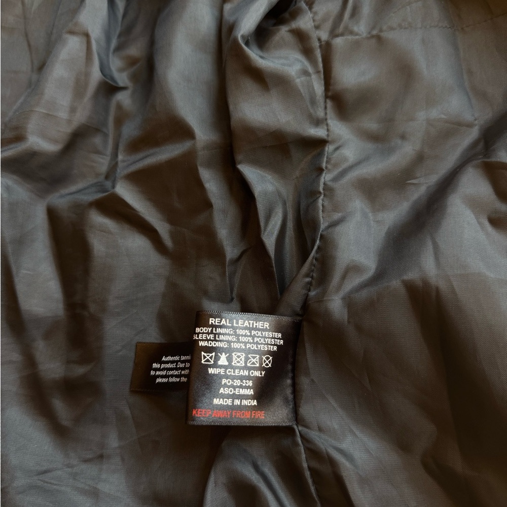 BARNEYS Originals -  Black Leather Jacket (Size 8) - Picture 4 of 5